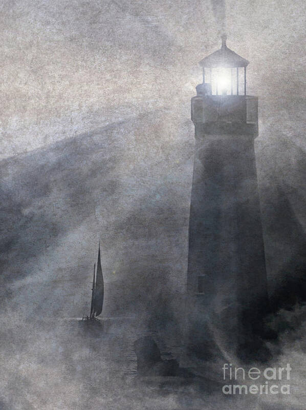 Lighthouse Poster featuring the photograph Guiding Light Distressed by Stephanie Laird