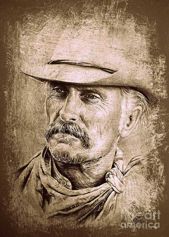 Robert Duvall Poster featuring the painting Gus McCrae by Andrew Read