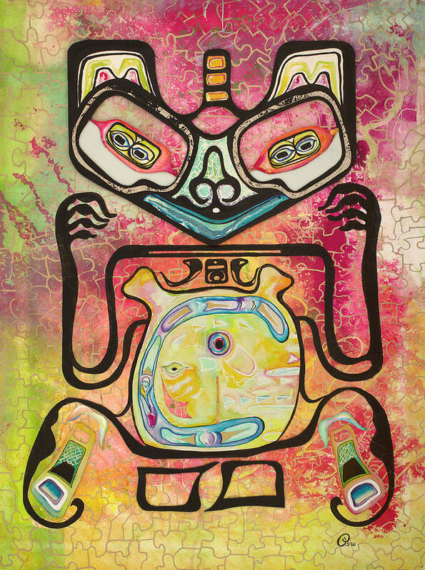 Pacific Northwest Poster featuring the painting Haida by Pat Saunders-White