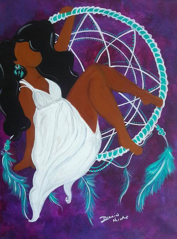 Dreamcatchers Poster featuring the painting Hang on to your DREAMS by Diamin Nicole