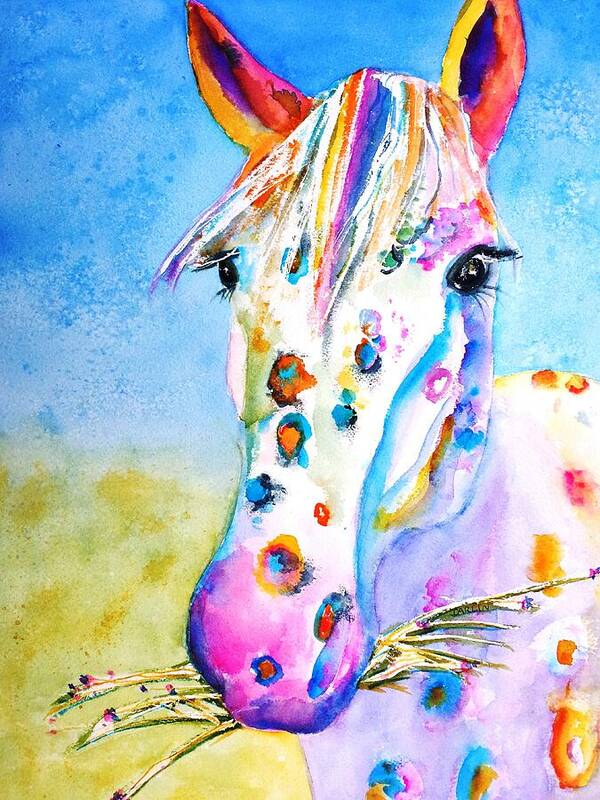 Horse Poster featuring the painting Happy Appy by Carlin Blahnik CarlinArtWatercolor