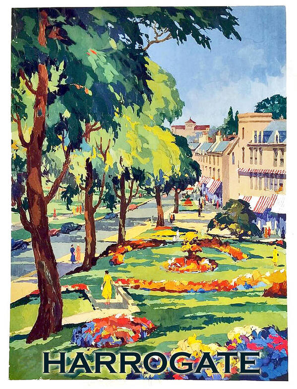 Harrogate Poster featuring the painting Harrogate, spa center, United Kingdom by Long Shot