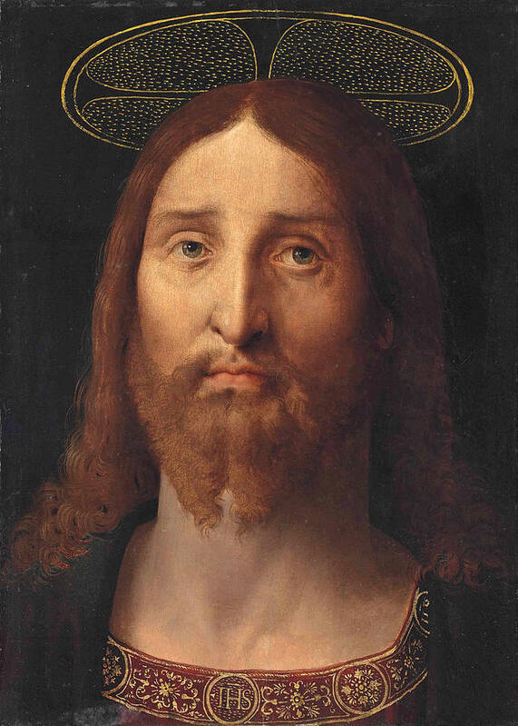 Follower Of Jacopo De' Barbari Poster featuring the painting Head of Christ. Salvator Mundi by Follower of Jacopo de' Barbari