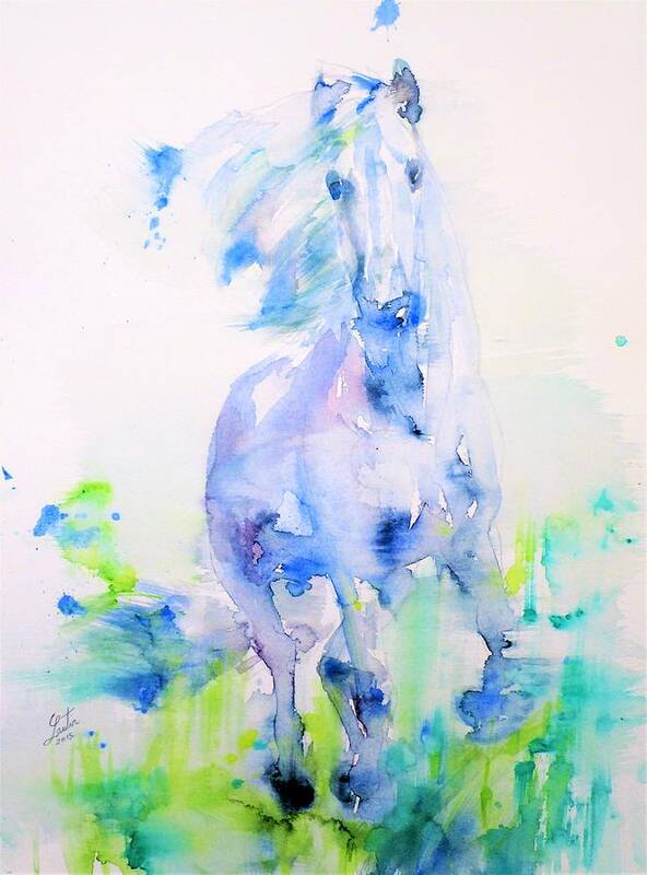 Horse Poster featuring the painting Healing Force by Fabrizio Cassetta