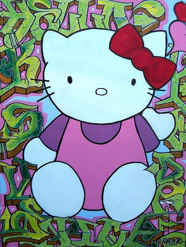 Hello Kitty Graffiti Poster by M Roboto - Fine Art America