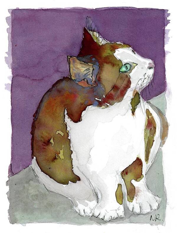 Michelle Reeve Poster featuring the painting Hemingway Cat by Michelle Reeve