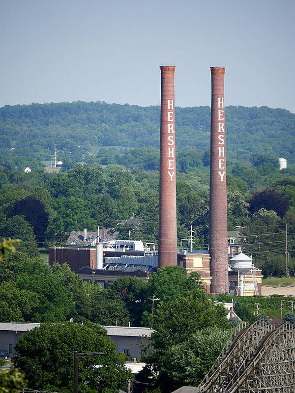 Richard Reeve Poster featuring the photograph Hershey Smokestacks by Richard Reeve