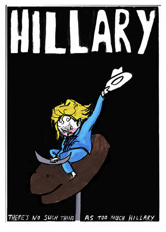 2016 Election Poster featuring the drawing Hillary Clinton Campaign Poster by Edward Steed