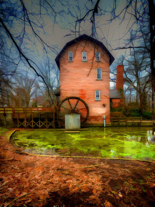 Mill Poster featuring the photograph Historic Grist Mill in Hobart, In by Jeffrey Platt