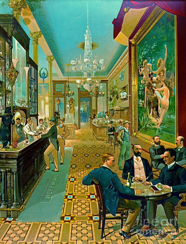 Hoffman House Bar 1890 Poster featuring the photograph Hoffman House Bar 1890 by Padre Art