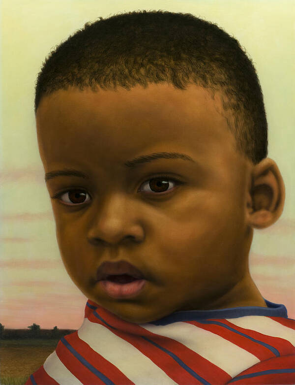 Boy Poster featuring the painting Human-Nature #41 by James W Johnson