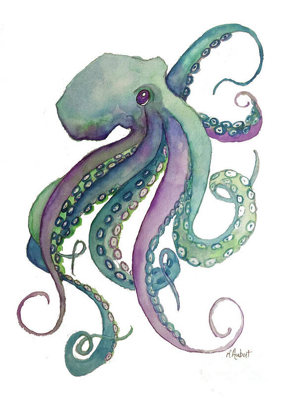 Octopus Poster featuring the painting I have My Eye On You by Rosemary Aubut