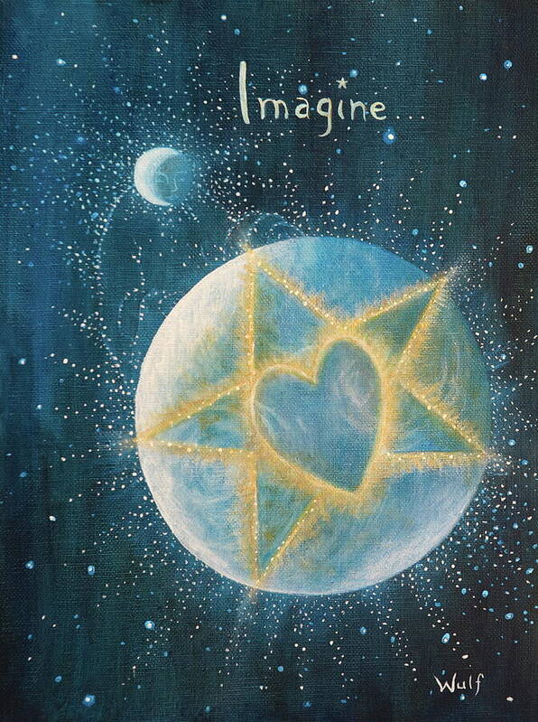 Peace Poster featuring the painting Imagine by Bernadette Wulf