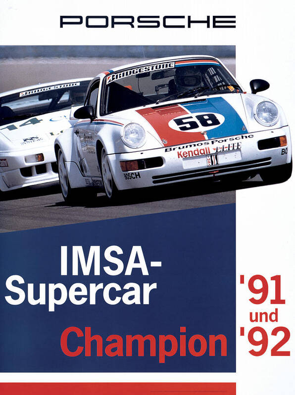 Imsa Championship Poster featuring the digital art IMSA Championship Porsche Supercar by Georgia Clare