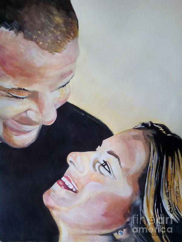 Watercolor Painting Poster featuring the painting In Love by Chrisann Ellis