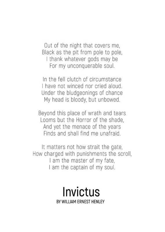 Minimalist Poster featuring the photograph Invictus by William Ernest Henley #minimalist #poem by Andrea Anderegg