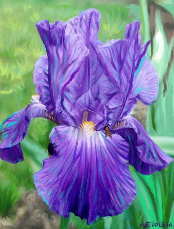Iris Poster featuring the painting Iris by Angela Weddle