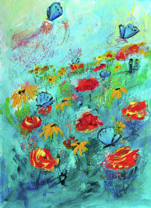 Halehfloral Poster featuring the painting It is a beautiful day by Haleh Mahbod