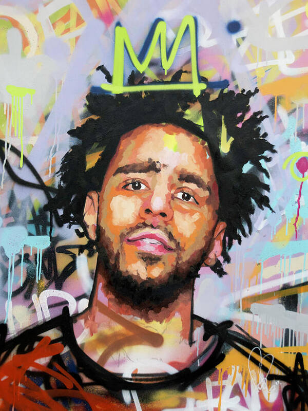 J Cole Poster featuring the painting J Cole by Richard Day