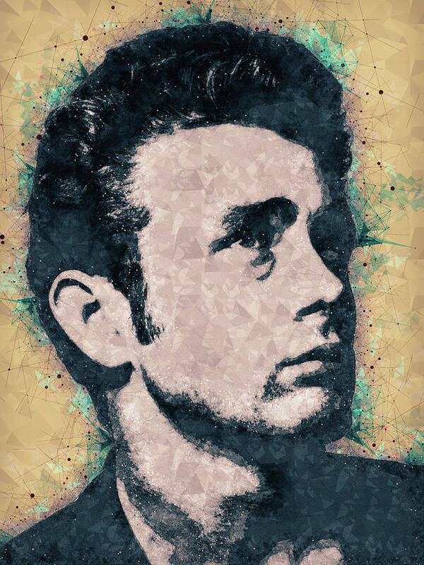 James Dean Poster featuring the mixed media James Dean Portrait by Studio Grafiikka