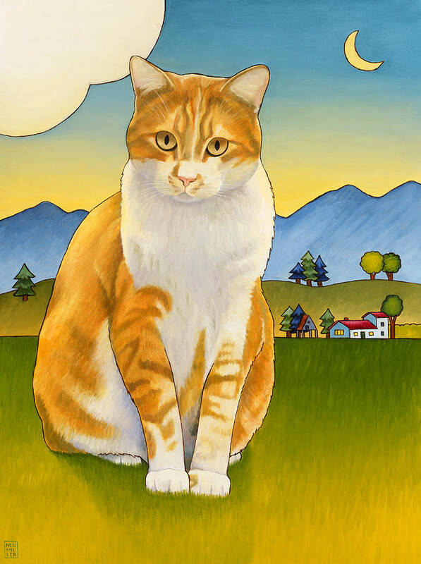 Cat Poster featuring the painting Jasper by Stacey Neumiller