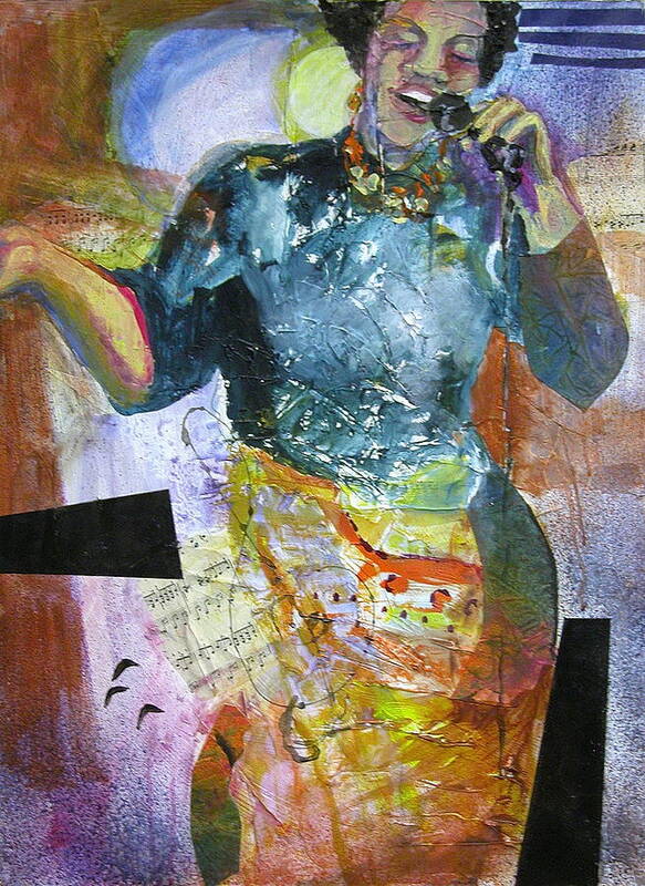 Jazz Poster featuring the painting Jazz Singer by Tricia PoulosLeonard