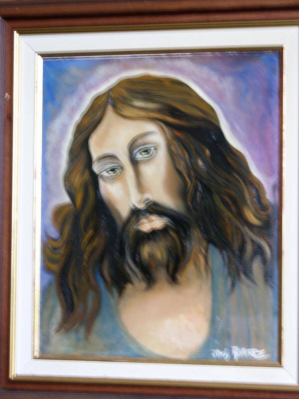  Poster featuring the painting Jesus by ALVAREZ Jacky