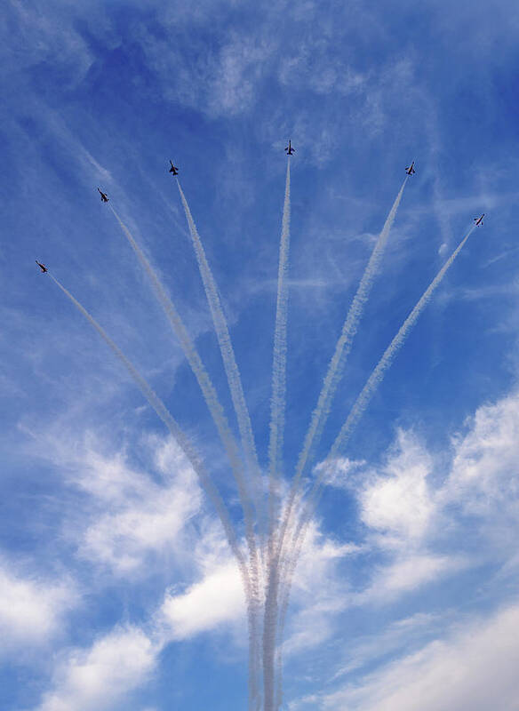 Planes Poster featuring the photograph Jet planes formation in sky by Pradeep Raja Prints