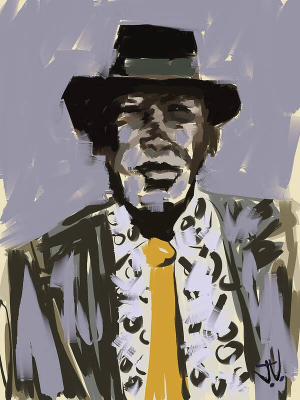 Portrait Poster featuring the digital art John Lee Hooker by Jim Vance