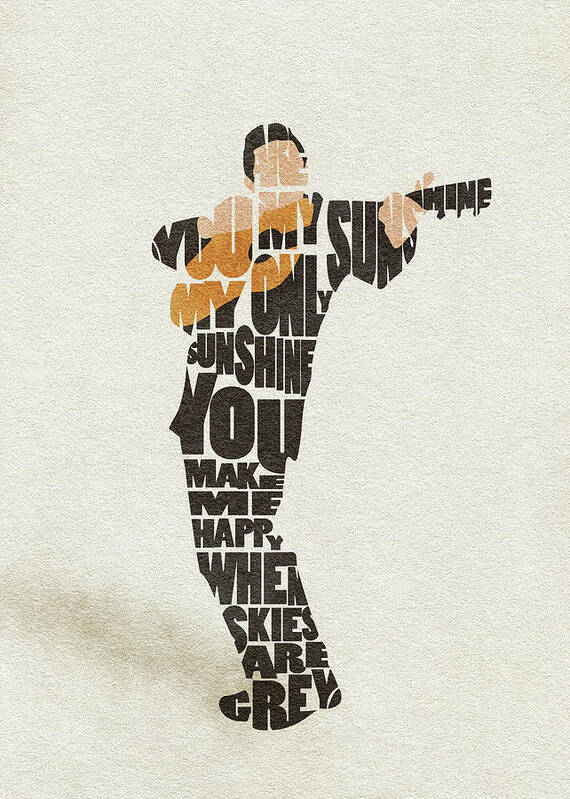 Johnny Cash Poster featuring the painting Johnny Cash Typography Art by Inspirowl Design