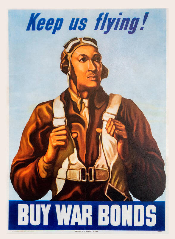 African American Poster featuring the digital art Keep Us Flying War Bond Poster by SR Green