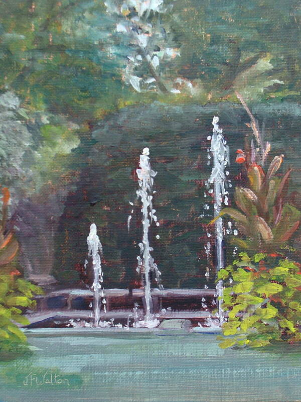 Fountain Poster featuring the painting Kingwood Sparkles by Judy Fischer Walton