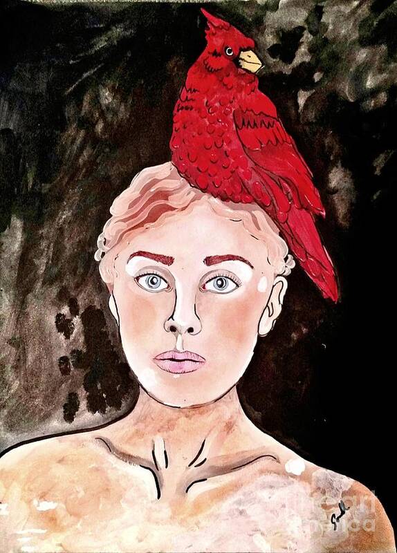 Bird Poster featuring the painting Lady Cardinal by Amy Sorrell