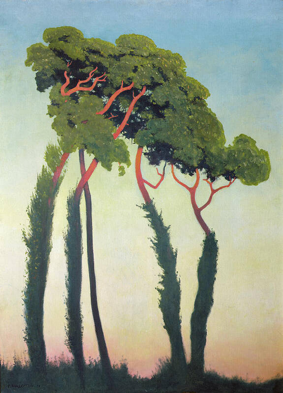 Landscape Poster featuring the painting Landscape with Trees by Felix Vallotton