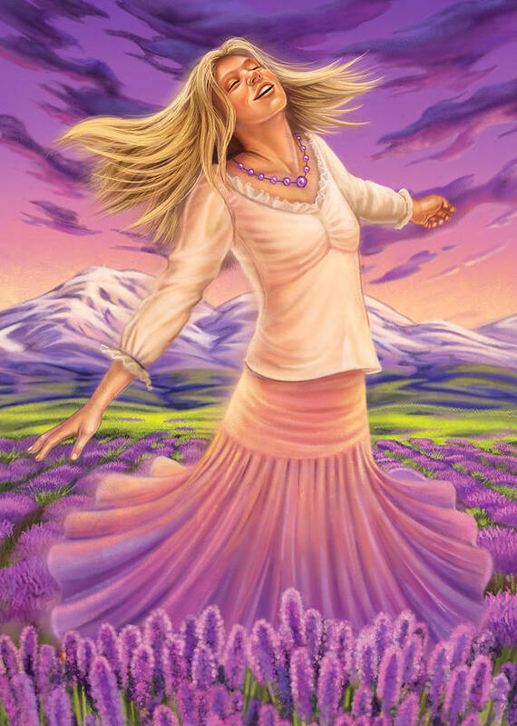 Lavender Poster featuring the mixed media Lavender - Heal through Joy by Anne Wertheim