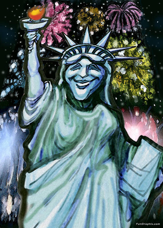 Liberty Poster featuring the painting Liberty by Kevin Middleton