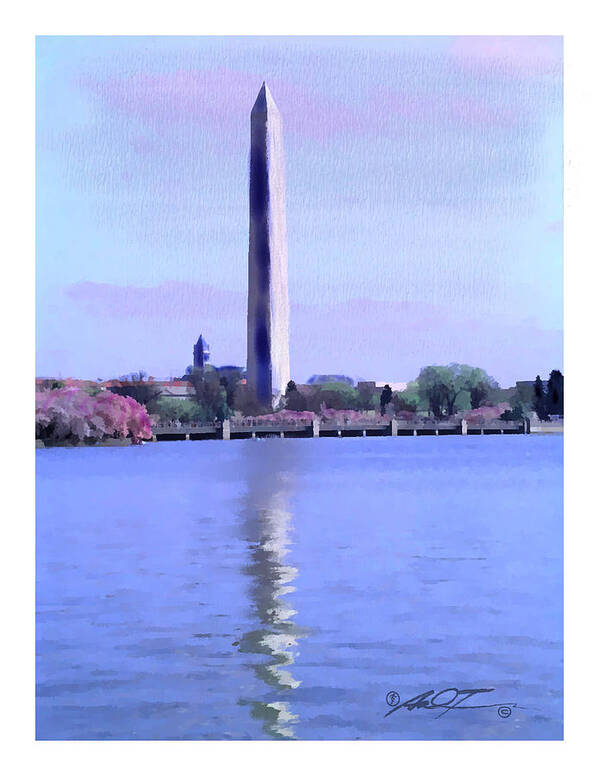 Lincoln Poster featuring the painting Washington Monument, DC by Dale Turner