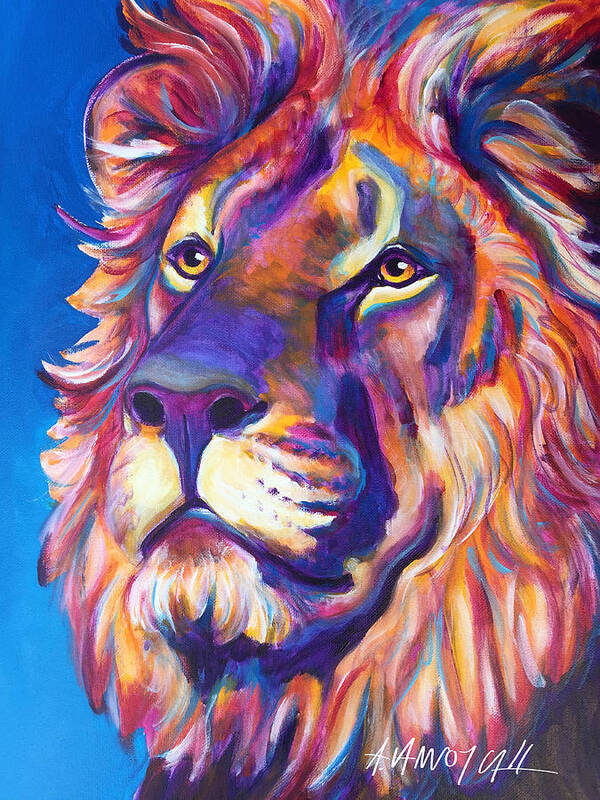 Cecil Poster featuring the painting Lion - Cecil by Dawg Painter