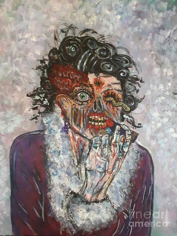 Zombie Poster featuring the painting Lisa by Lisa Koyle