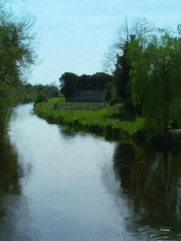 Little Brosna River Poster featuring the painting Little Brosna River Riverstown Ireland by Teresa Mucha