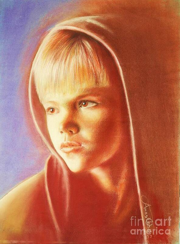 Portrait In Pastel Poster featuring the painting little Buddha by Anastasis Anastasi