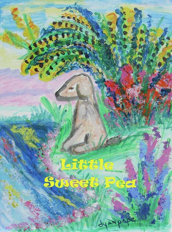 Children Poster featuring the painting Little Sweet Pea with Title by Diane Pape
