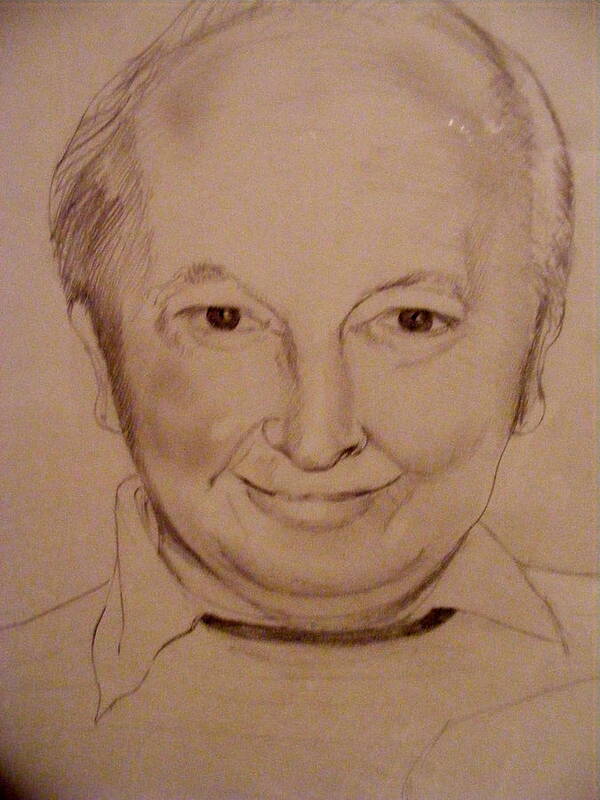 Pencil Portrait Poster featuring the drawing Lou Chapman portrait by Nancy Kane Chapman