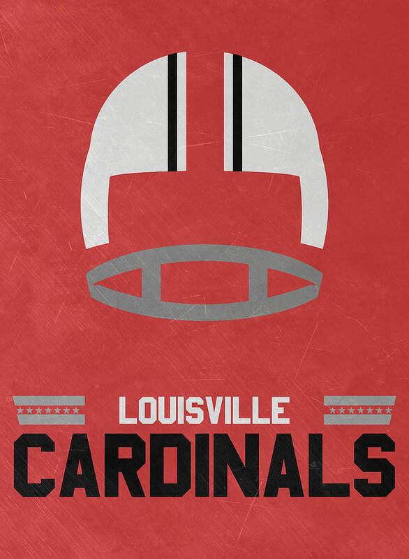 Louisville Cardinals Vintage Football Art Poster by Joe Hamilton