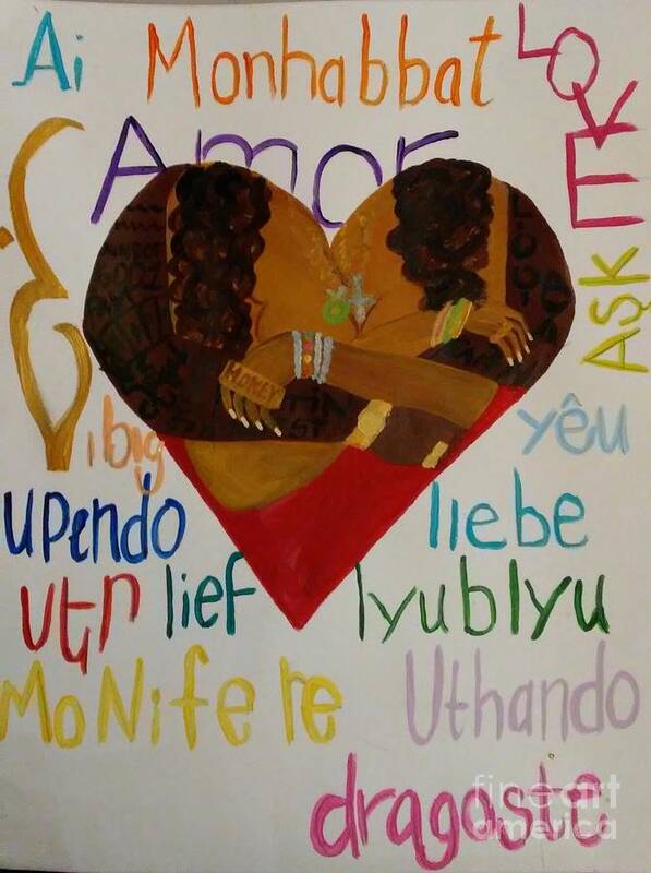 Love Poster featuring the painting Love language by Autoya Vance