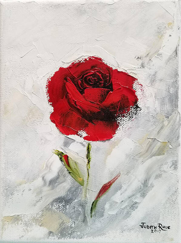 Rose Poster featuring the painting Love's Avalanche by Judith Rhue
