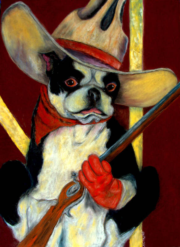 Boston Terrier Poster featuring the pastel Make My Day Pastel by Antonia Citrino
