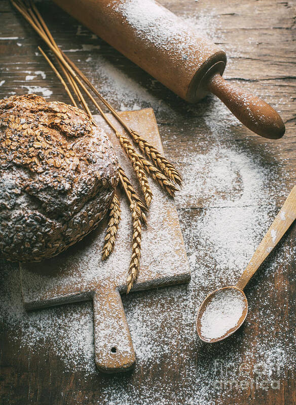 Bread Poster featuring the photograph Making homemade bread by Jelena Jovanovic