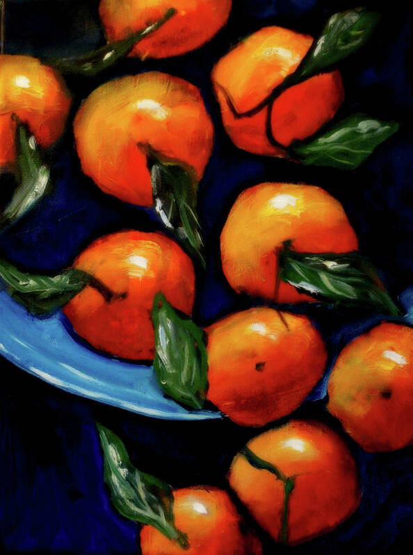Mandarin Poster featuring the painting Mandarini by Katy Hawk