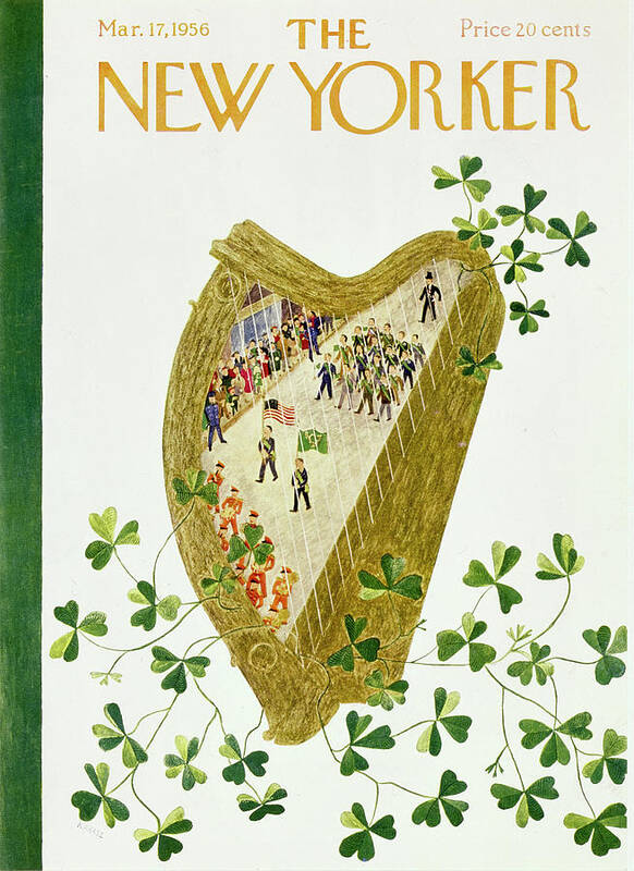 St. Patrick's Day Poster featuring the painting New Yorker March 17 1956 by Ilonka Karasz